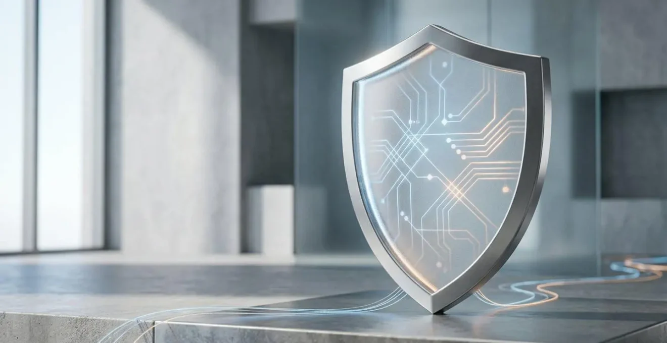 Concept de cybersécurité et protection numérique avec des éléments technologiques modernes