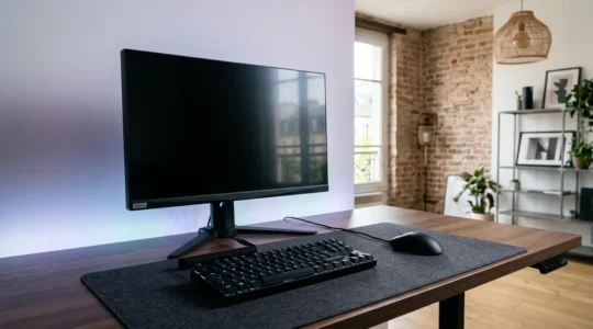 Configuration de gaming compétitif professionnelle avec moniteur haute fréquence