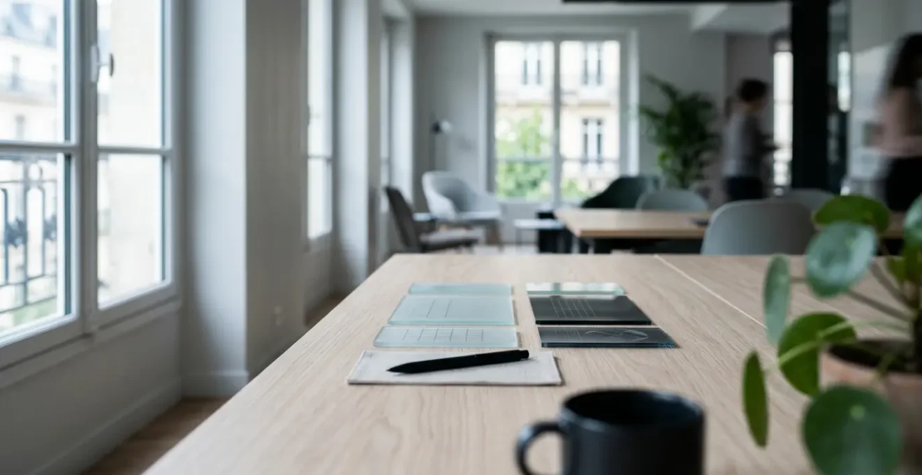 Espace de travail moderne avec outils bureautiques numériques