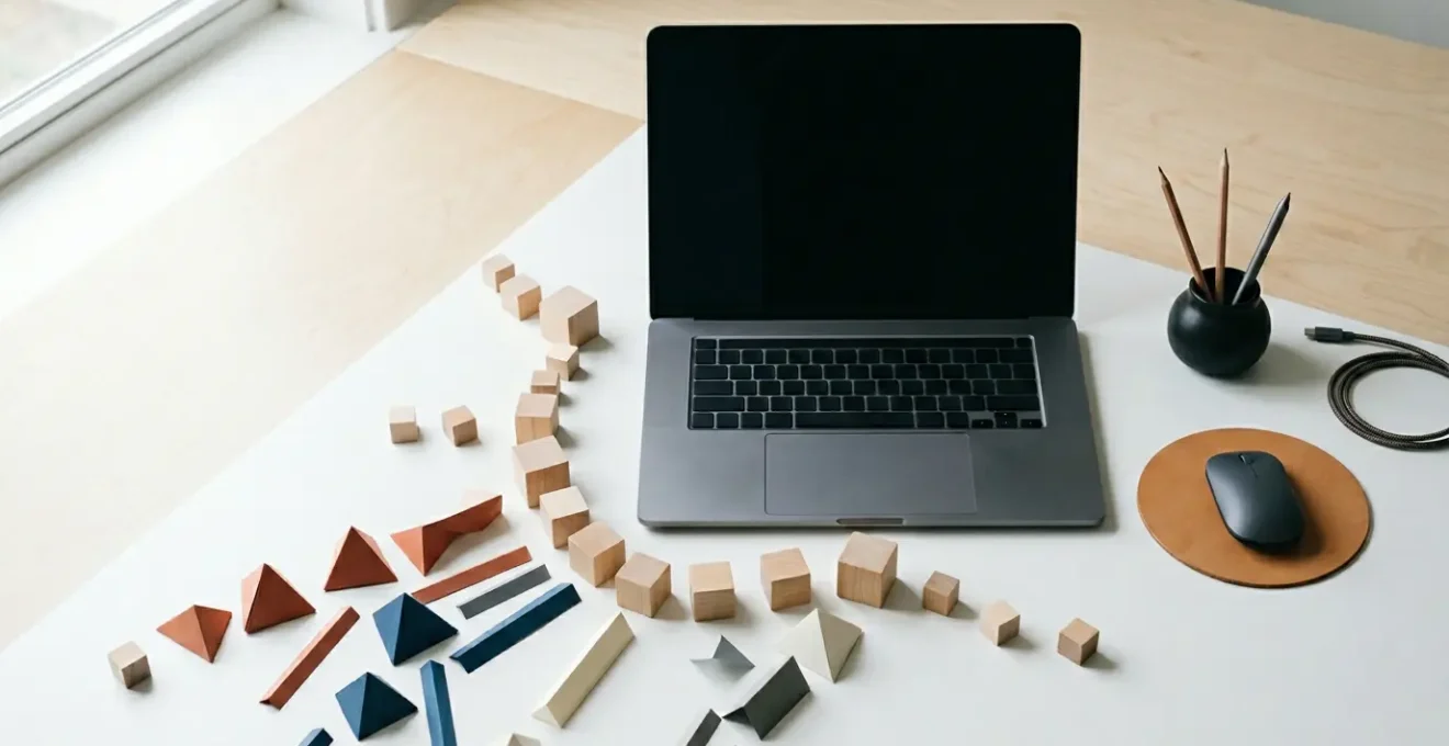 Vue abstraite symbolisant la liberté numérique et les systèmes d'exploitation alternatifs avec des éléments minimalistes