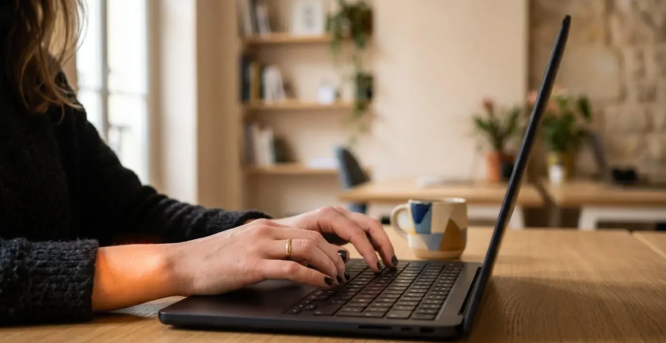 Mains de développeur tapant sur un clavier avec une lumière d'écran douce en arrière-plan