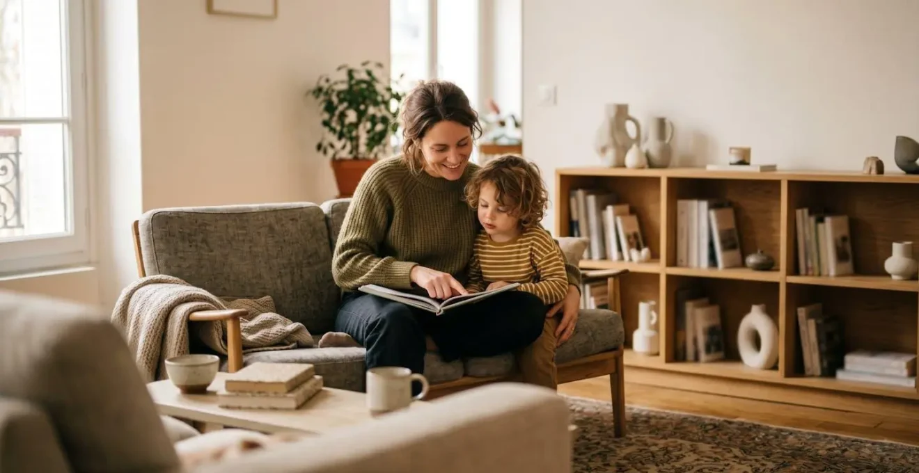 Environnement de salon moderne avec écran de télévision et équipements sans fil