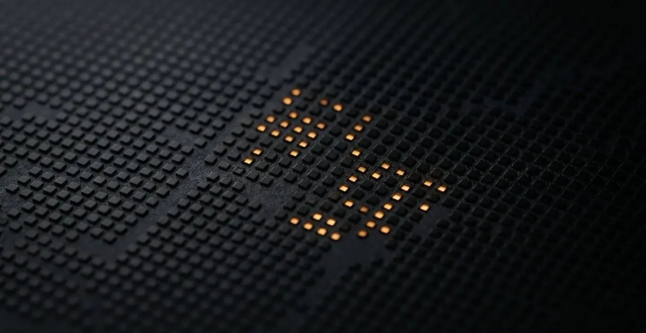 Pixels OLED en mode sombre illustrant l'extinction sélective pour économiser l'énergie