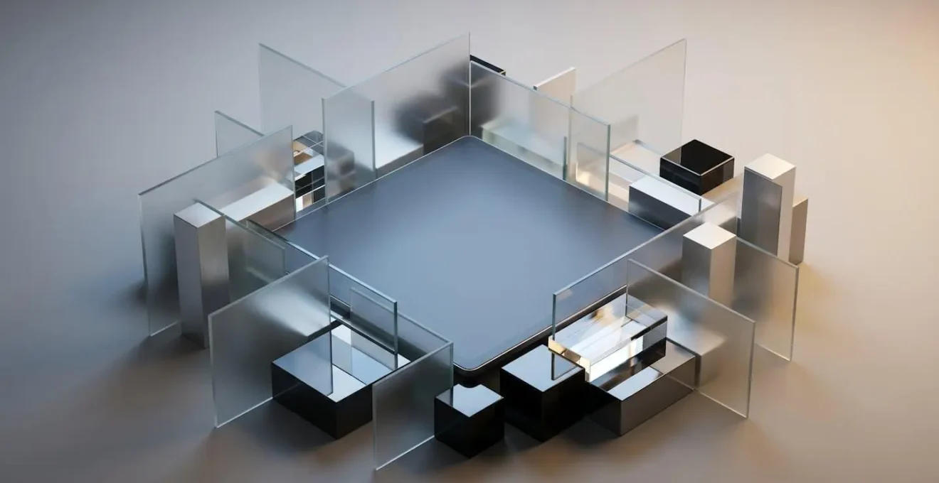 Métaphore visuelle illustrant l'effort cognitif causé par les reflets d'écran à travers un jeu de lumière et de miroirs