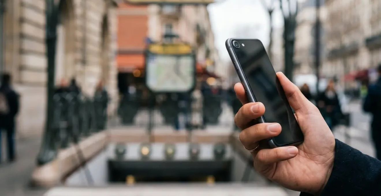 Comparaison visuelle de formats de smartphones dans un contexte d'usage mobile urbain